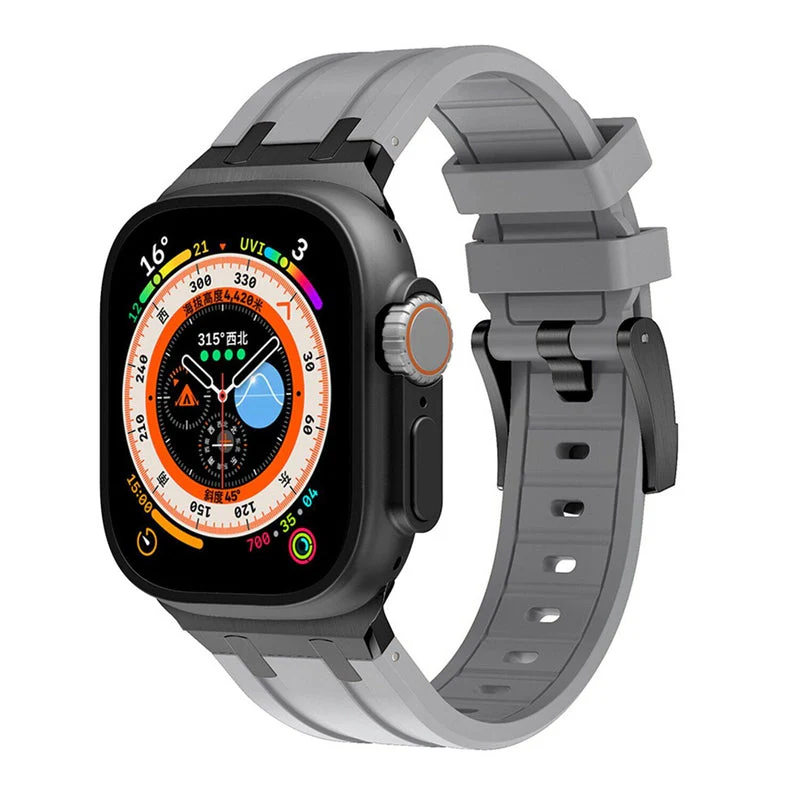 NEW AP Thick Silicone Band With Titanium Adapter For Apple Watch - Image 23