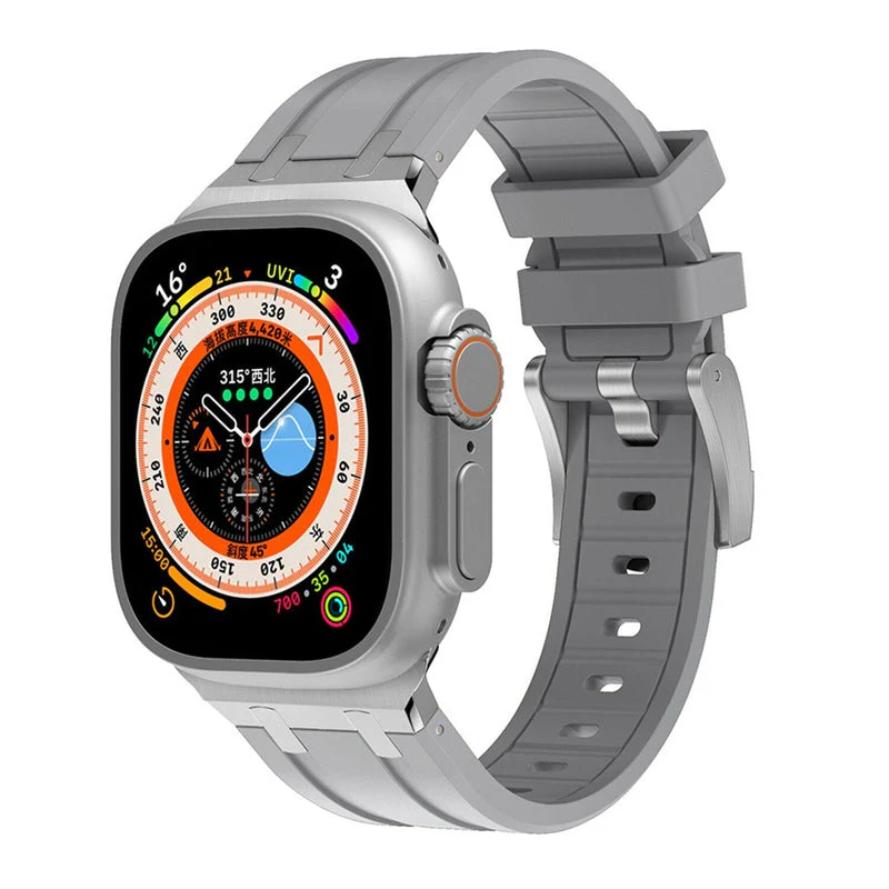 NEW AP Thick Silicone Band With Titanium Adapter For Apple Watch - Image 26