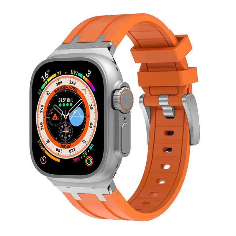 NEW AP Thick Silicone Band With Titanium Adapter For Apple Watch - Image 29