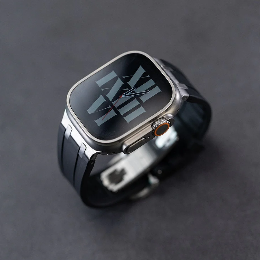 NEW AP Thick Silicone Band With Titanium Adapter For Apple Watch - Image 3