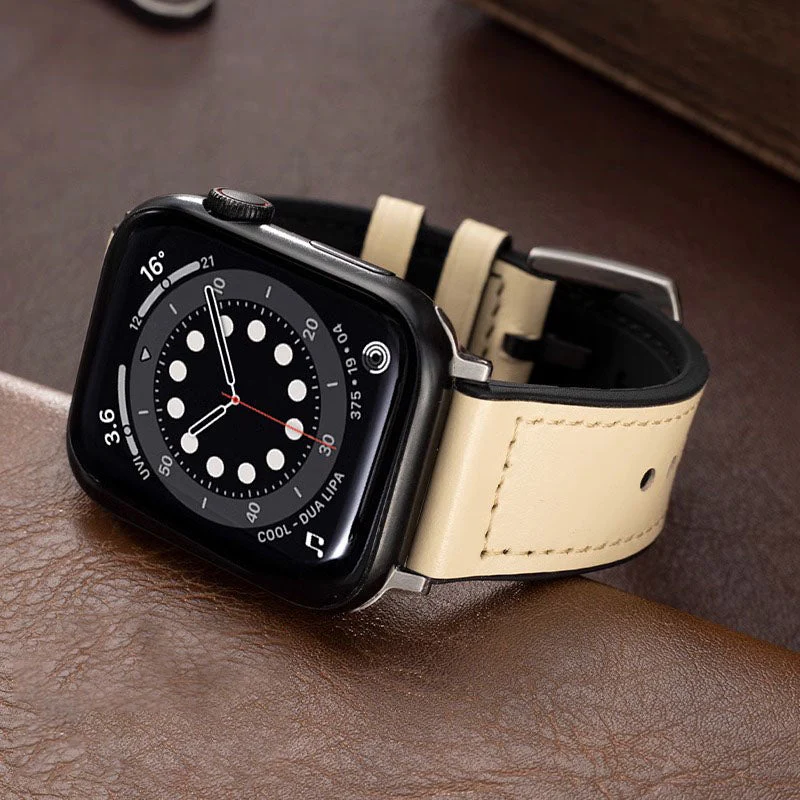 Leather Silicone Apple Watch Band - Image 12