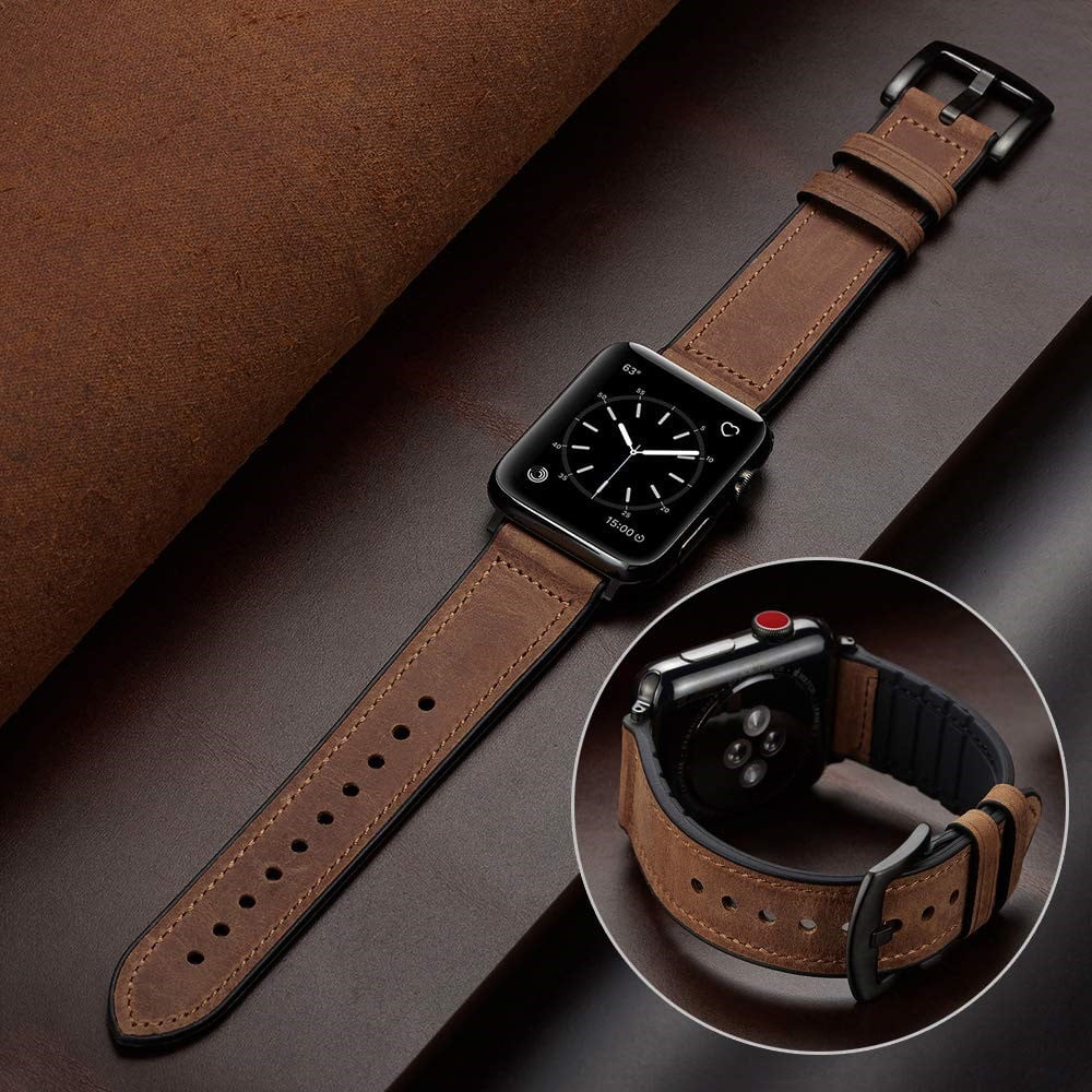 Leather Silicone Apple Watch Band - Image 6