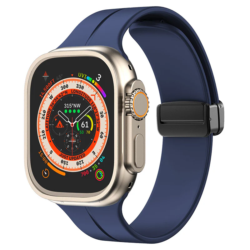 Simple Silicone Magnetic Folding Band For Apple Watch - Image 7