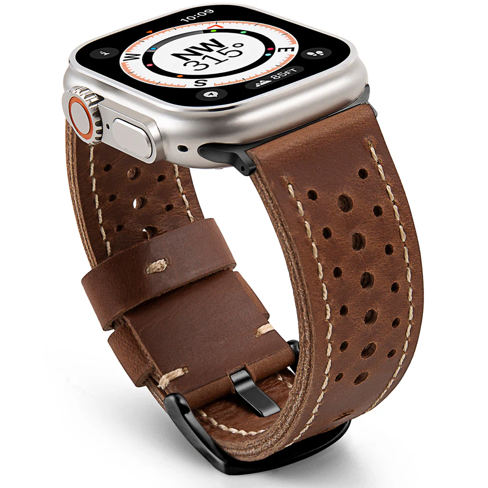 Vintage Racing Leather Band For Apple Watch - Image 9